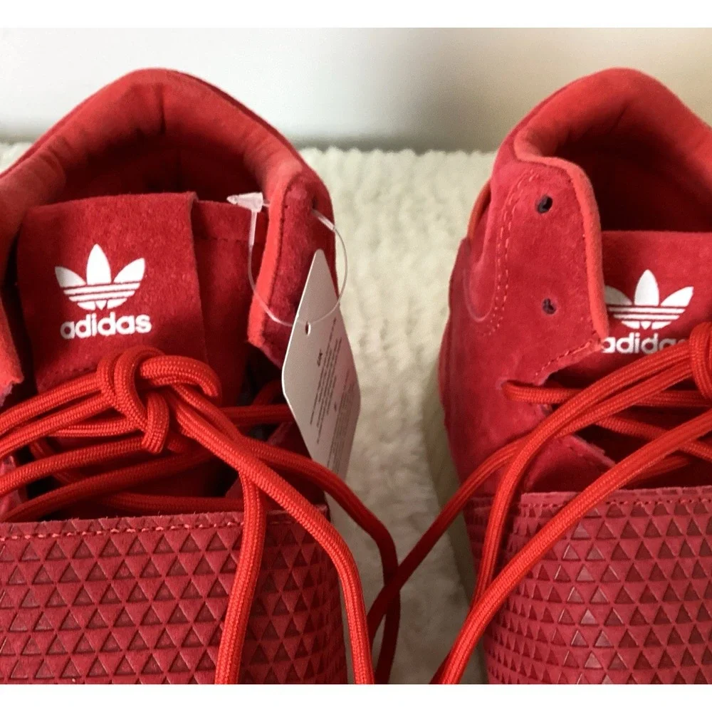 ADIDAS Tubular Invader Strap Trainers Men's 11.5 Red BB5039 With Box Y2K